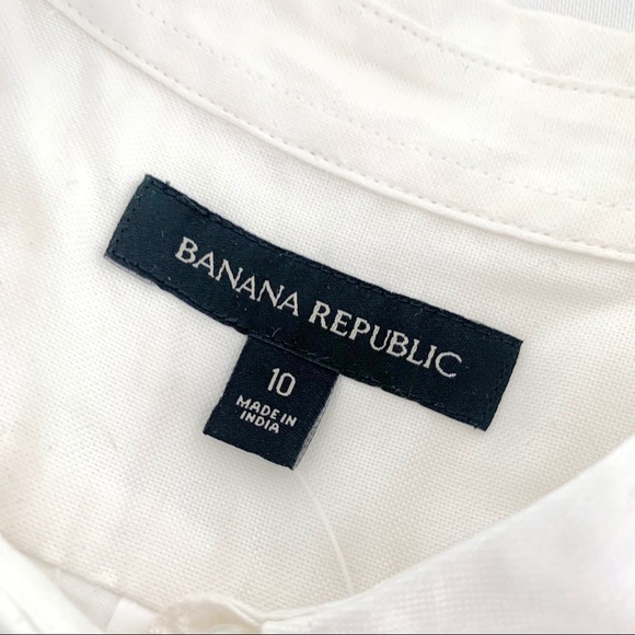 Banana Republic Button Down White Oxford Shirt Dress Size 10 - Picture 8 of 10